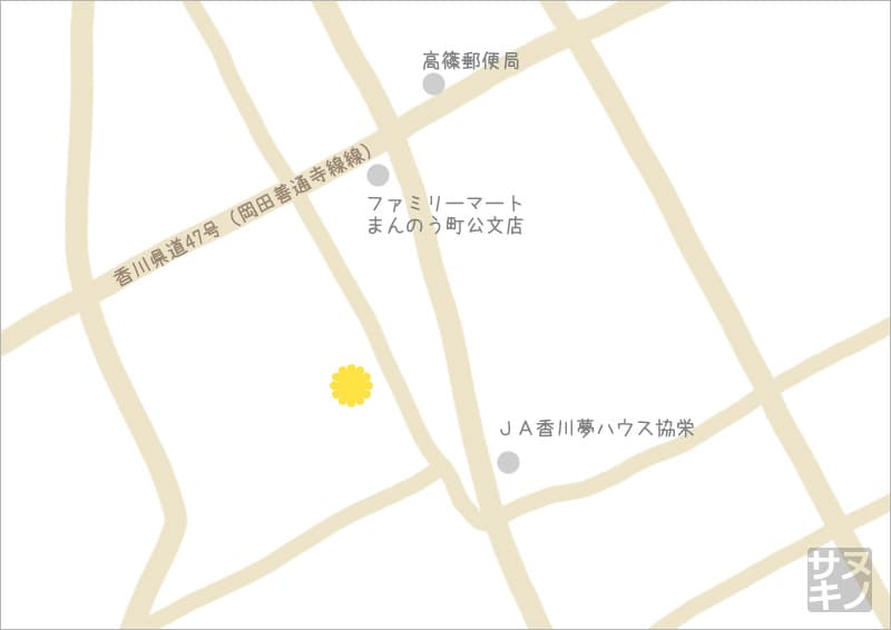 まんのう町高篠地区のひまわりマップ