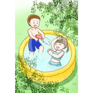 イラスト 水遊び