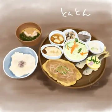 イラスト とんとんのランチ
