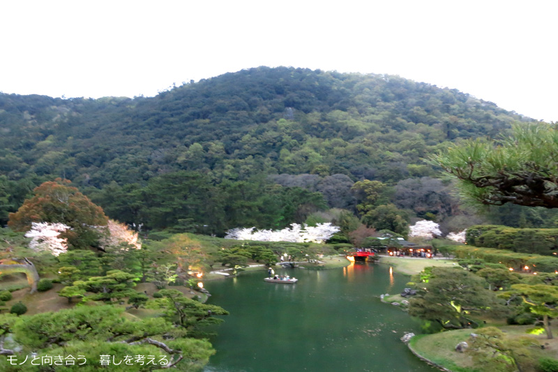 栗林公園夜桜ライトアップ2017年